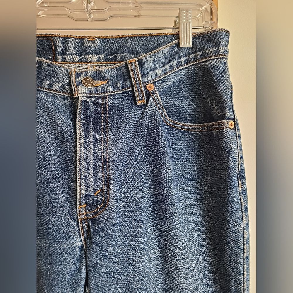 Vintage 90s Bootcut White Tab Levi Strauss Denim Jeans Size 31 - Picture 7 of 11